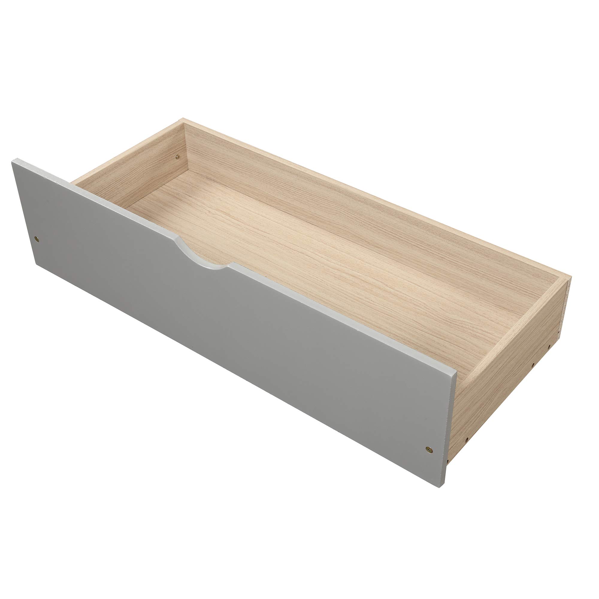Knocbel Twin Bed Frame with 2 Storage Drawers - Solid Wood Platform Bed with Slat Support - Gray - Perfect for Small Bedrooms, Guest Rooms & Dormitories