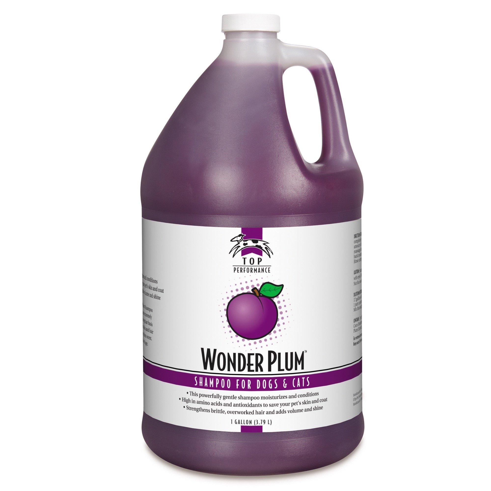 Best Wonder Plum Pet Shampoo for Dogs & Cats - 1 Gallon Size | Hypoallergenic, pH Balanced Formula for Bathing & Grooming | Ideal for Home Use, Pet Salons & Veterinary Clinics