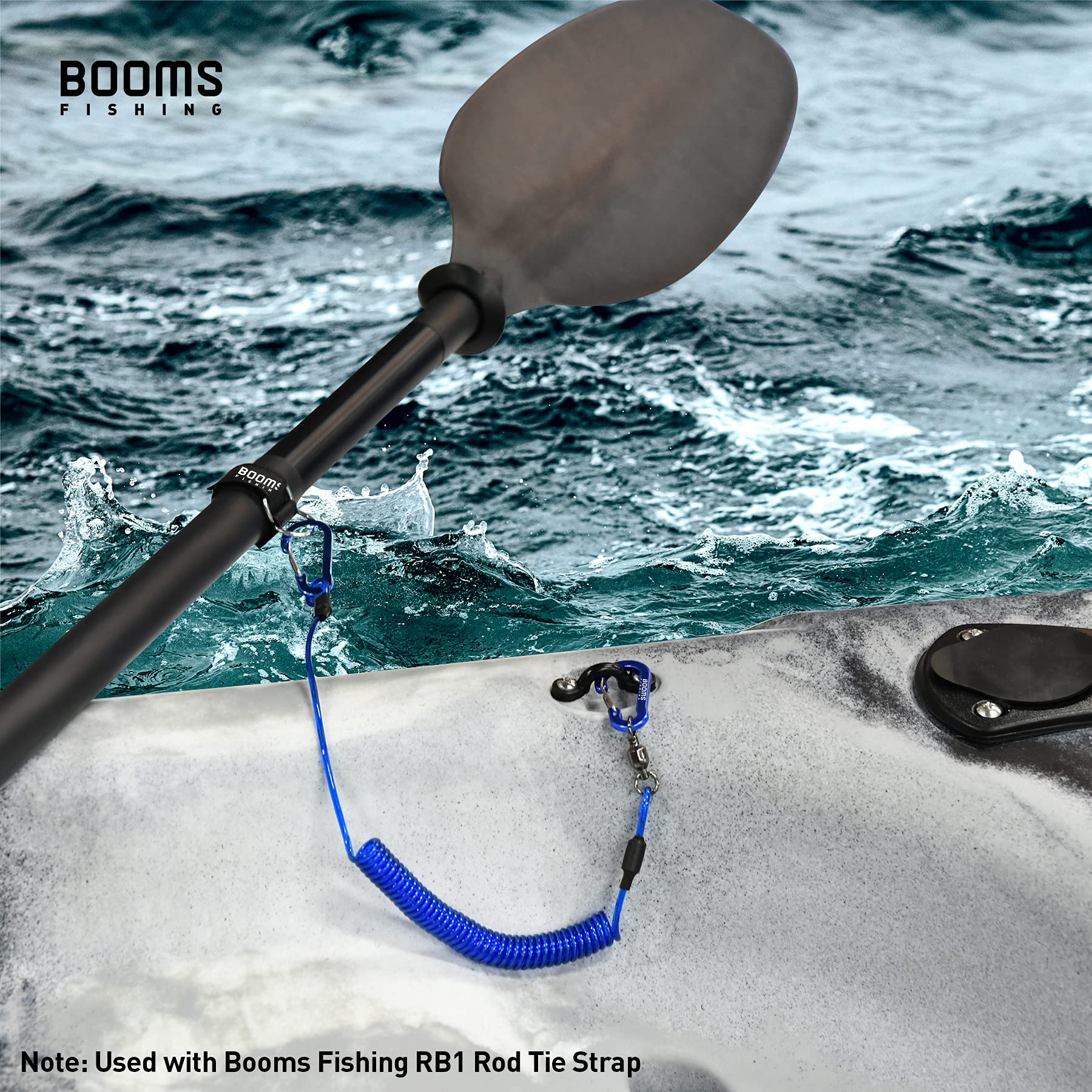 **Booms Fishing T02 Heavy Duty Fishing Pole Tether & Kayak Paddle Leash - Secure Fishing Rods, Paddles & Tools - Perfect for Kayak Fishing, Paddle Boarding & Outdoor Adventures**