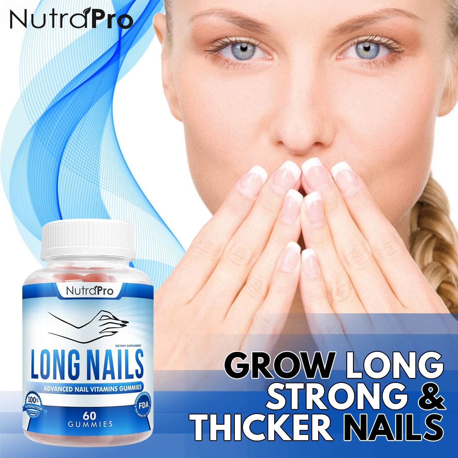 NutraPro Nail Growth Vitamins with Biotin & Collagen - Stronger Nails Supplement Gummies for Healthy Nail Care | Prevent Brittle & Chipped Nails | Perfect for Weak Nails & Nail Biting Recovery