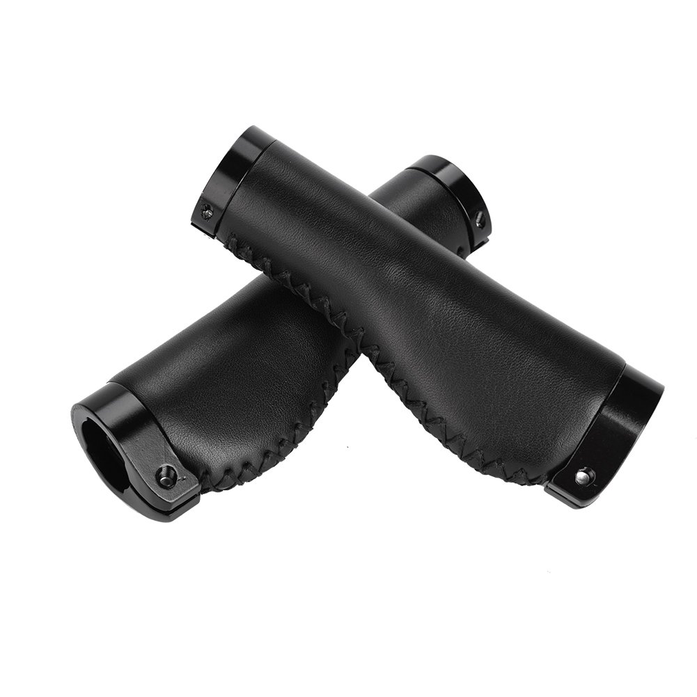 Premium Leather Bike Handle Grips - Comfortable & Durable E-Bike Grips for Road, Mountain & Commuter Bikes - Perfect for Long Rides & Urban Cycling