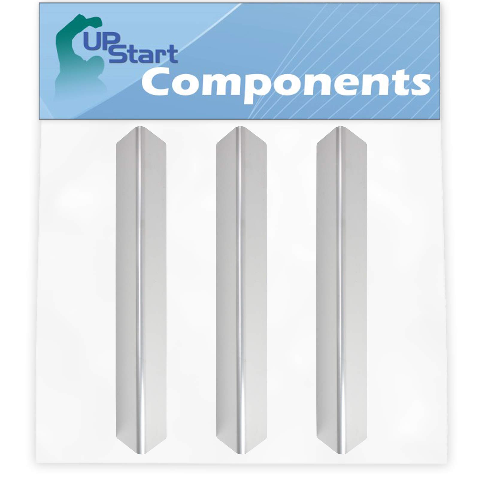 3-Pack Stainless Steel BBQ Grill Heat Shield Plates - Compatible with Weber 47800401, Replacement Flame Tamer, Guard & Deflector for Weber Grills (15 5/16