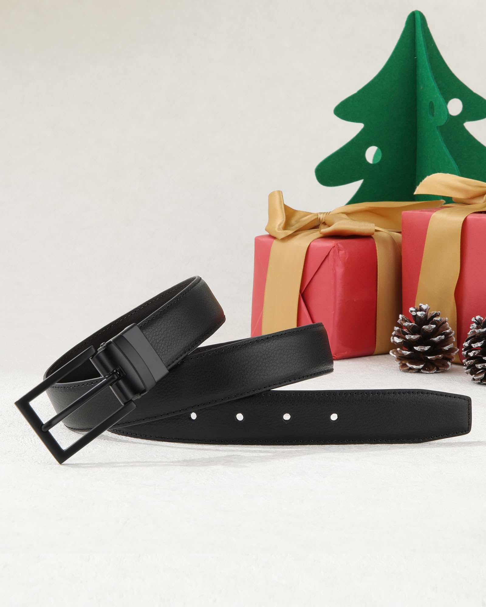 AWAYTR Boys Genuine Leather Reversible Belt - Adjustable Black & Brown Leather Belt for Kids | Perfect for Jeans, School Uniforms & Casual Outfits