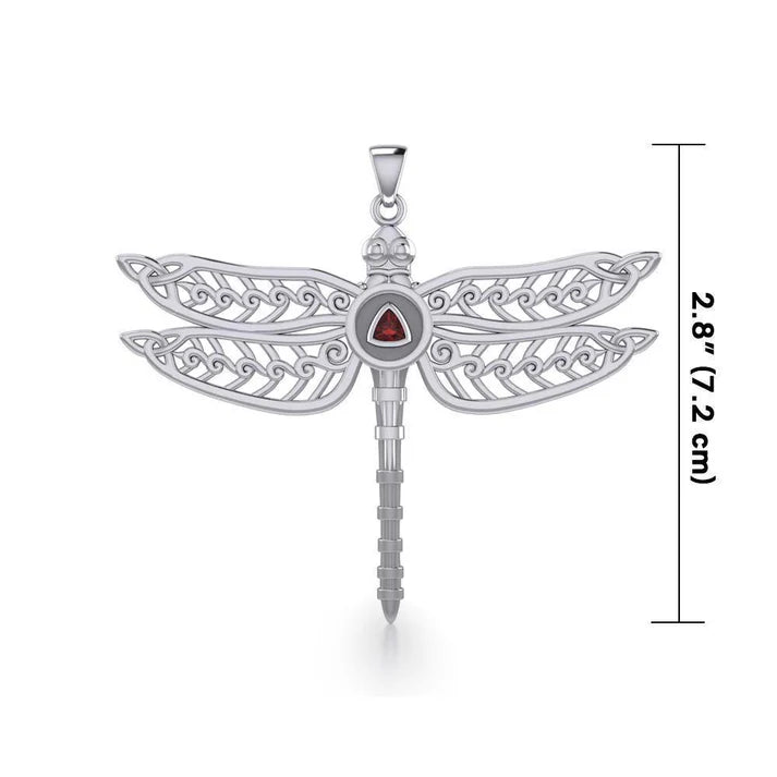 Celtic Dragonfly Sterling Silver Pendant Necklace for Women - Elegant Jewelry Gift for Birthday, Anniversary & Special Occasions