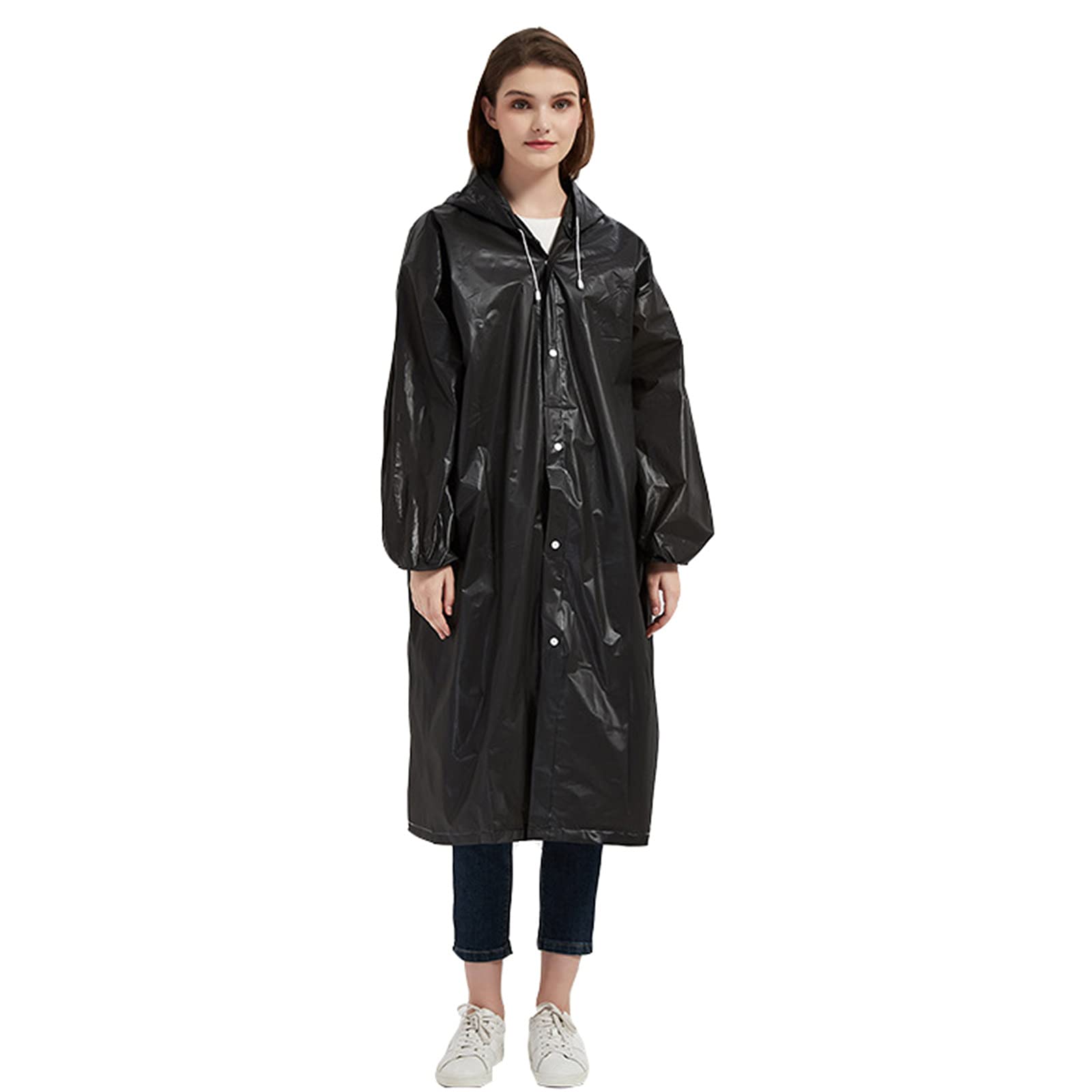 Waterproof Raincoat for Adults - Lightweight Hiking & Travel Rain Jacket with Umbrella Base Weights - Perfect for Outdoor Adventures, Camping, and Rainy Day Activities