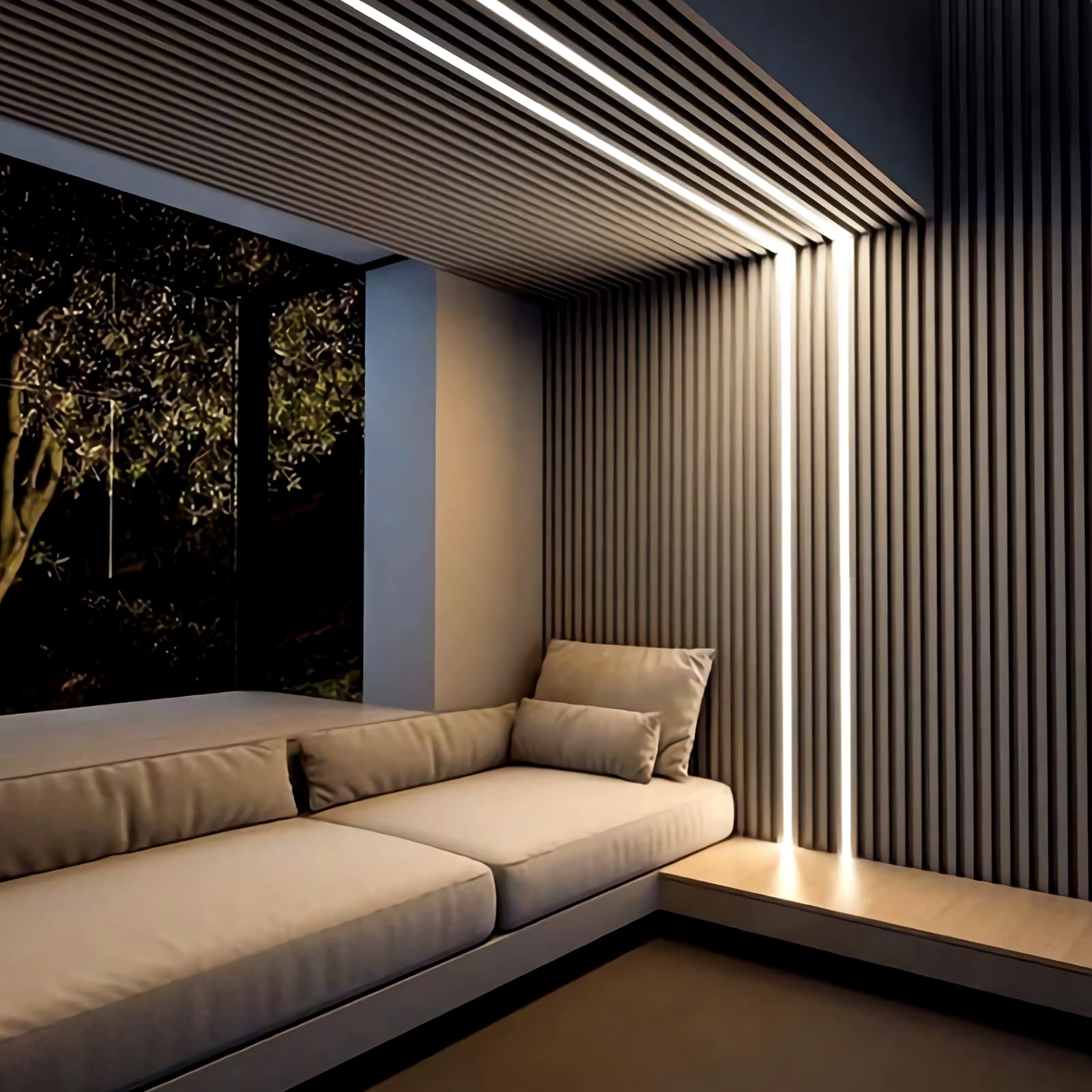 Shine Decor LED Neon Rope Lights AC 120V - ETL Certified 120LEDs/M Flexible Dotless Strip Lighting - Custom Cuttable IP65 Waterproof Indoor Outdoor Use - 6500K Cool White 50FT - Perfect for Bedroom Decor, Wedding Lighting, Bar Signs & Outdoor Patio Illumination