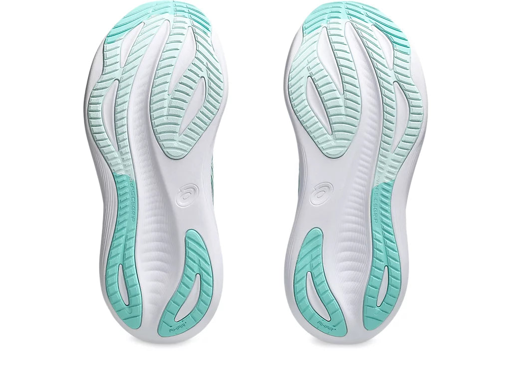 ASICS Gel-Nimbus 27 Women's Running Shoes (D Width) - Piedmont Grey/Illuminate Mint - Cushioned Road Running Shoes for Women - Perfect for Marathon Training & Daily Jogging