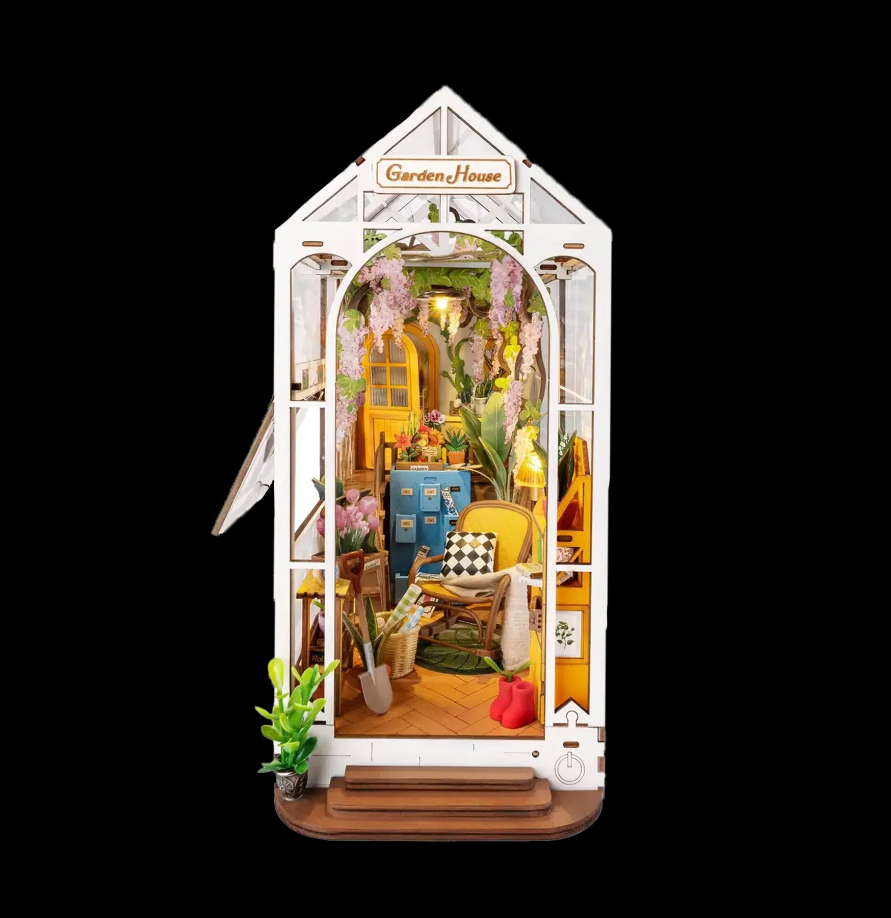 DIY Garden House Book Nook Kit - Miniature Fairy Bookcase Decor for Home & Office - Perfect for Bookshelf Display, Gift for Book Lovers & Craft Enthusiasts