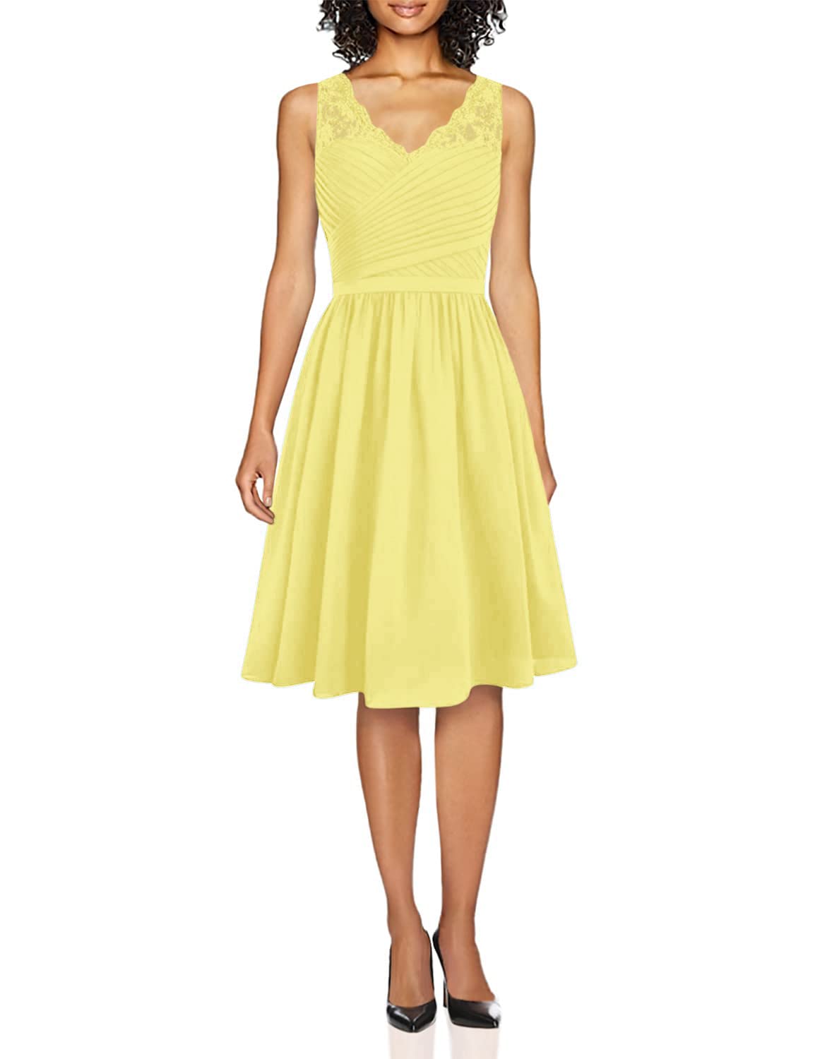 Elegant Lace Bridesmaid Dresses for Wedding Guest - Chiffon Short Party Dresses - Perfect for Bridal Showers, Rehearsal Dinners & Formal Events