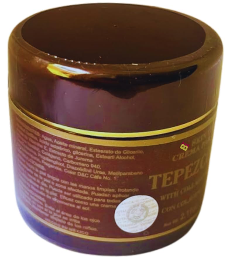 Tepezcohuite Cream with Collagen & Vitamin E - 2.11oz (60g) - 100% Natural Skin Care for Acne, Wrinkles & Scars - Perfect for Daily Moisturizing & Skin Repair