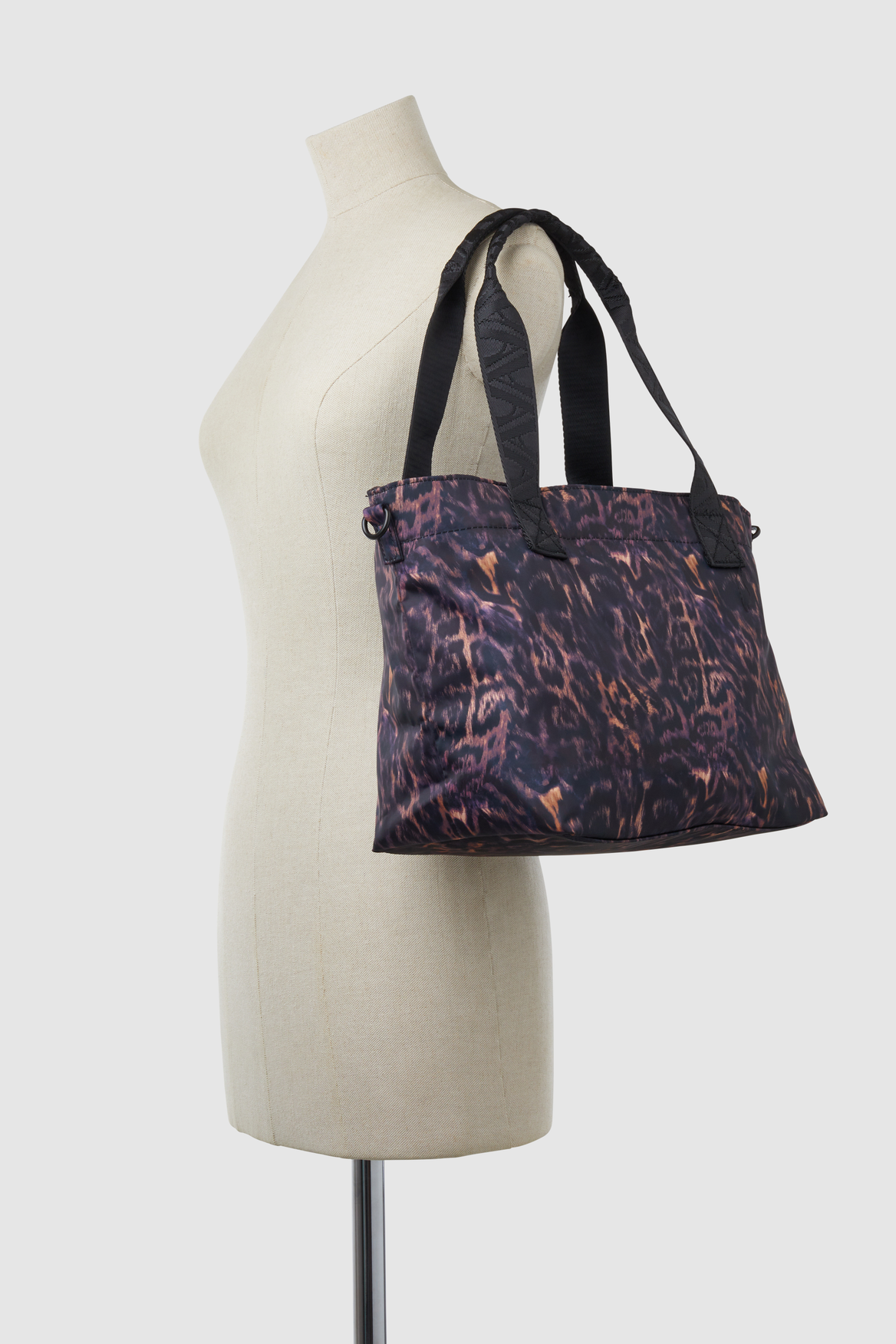 Stylish Gia Nylon Leopard Print Tote Bag for Women - Fashionable Large Shoulder Bag for Work, Travel & Shopping
