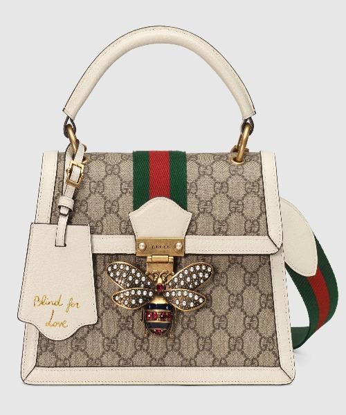 Gucci Queen Margaret GG Small Top Handle Bag - White Leather Crossbody Purse for Women | Perfect for Work, Travel & Evening Events