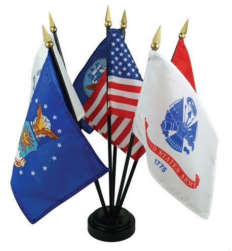 4x6 US Military Branches Wooden Desk Set with Display Stand - Perfect for Office Decor, Military Appreciation Gifts & Patriotic Home Decor