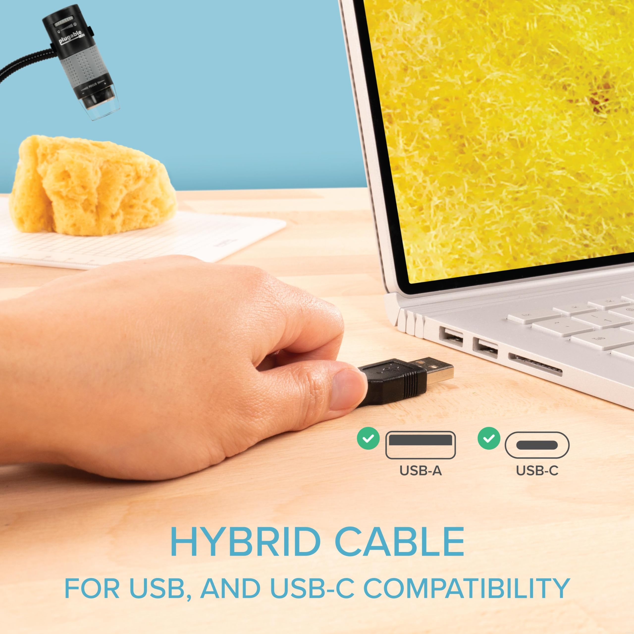 Plugable USB Digital Microscope with Flexible Arm Stand - 2MP, 250x Magnification - Compatible with Windows, Mac, ChromeOS, iPad, Android & Linux - Perfect for Coin Collecting, Jewelry Inspection & Science Education