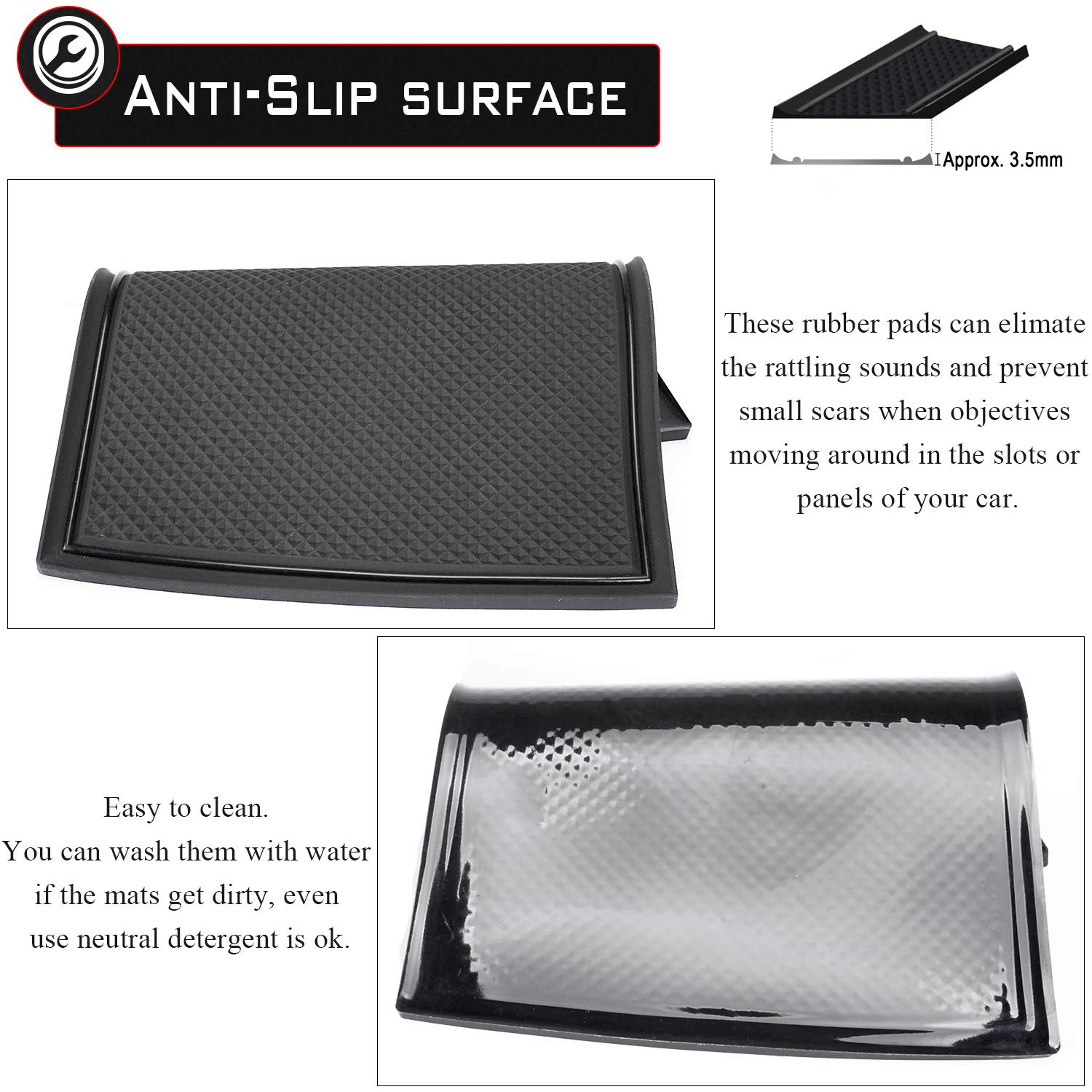 17-Piece Anti-Dust Car Interior Mats Set for Honda Accord 2018-2022 Models - Cup Holder Inserts, Center Console Liner & Door Pocket Liners (Black) | Premium Protection Against Spills & Dirt for Daily Commute & Road Trips