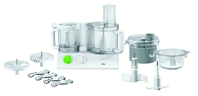 Braun FX3030WH Tribute Collection 600 Watt Food Processor - Powerful 220V Kitchen Appliance for Chopping, Slicing & Dough Mixing | Perfect for Home Cooking, Meal Prep & Baking