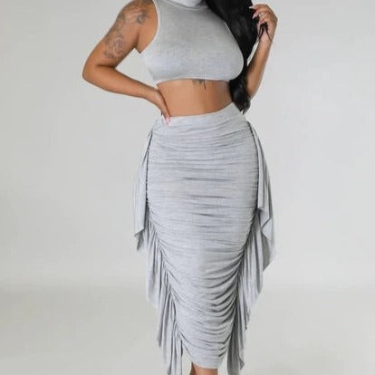 Charlotte Bodycon Frill Skirt & Top Two Piece Set - Sexy Women's Outfit for Party, Club, Date Night & Special Occasions