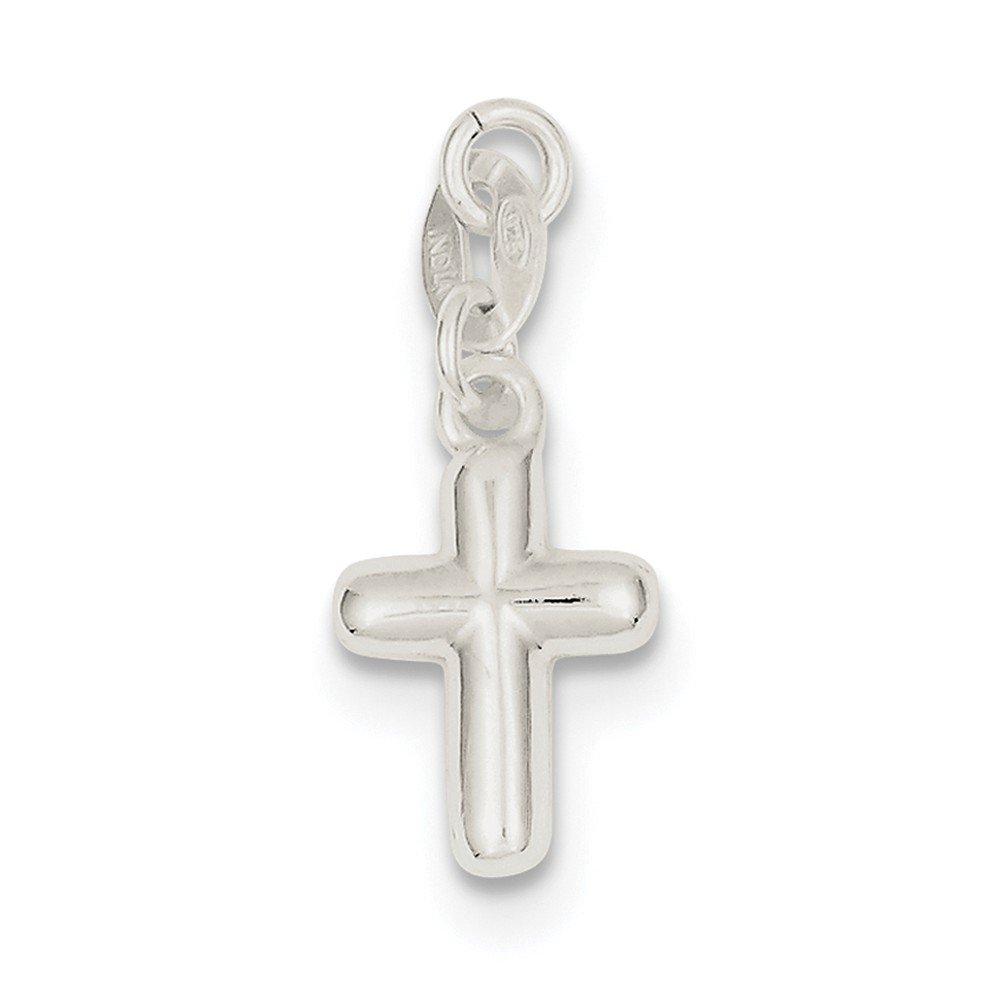 Sterling Silver Cross Charm Pendant Necklace for Women - Religious Jewelry Gift for Baptism, First Communion & Everyday Wear