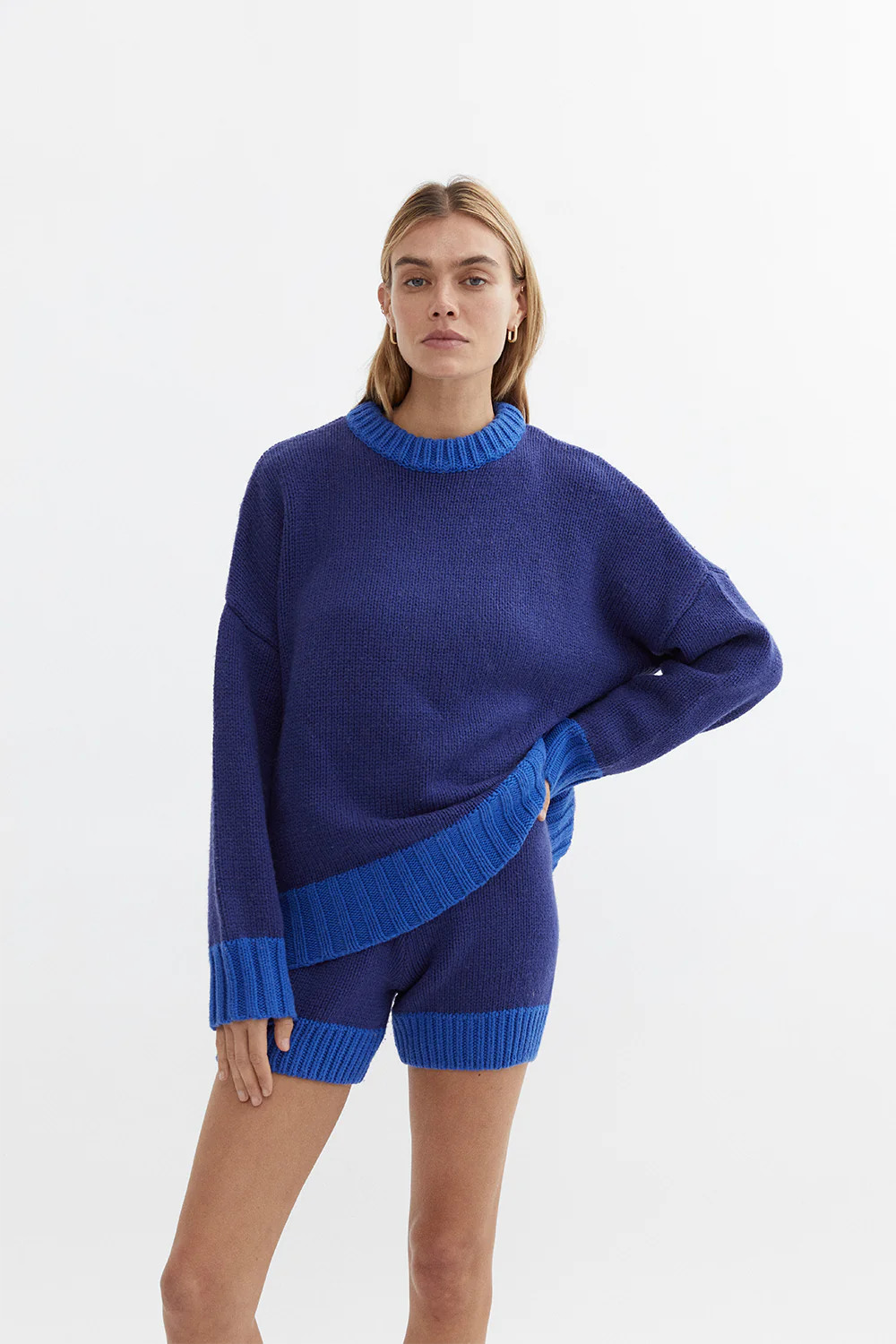 Chambord Knit Sweater in Cobalt Blue - Women's Casual Pullover for Fall & Winter | Perfect for Office, Date Night and Weekend Outfits