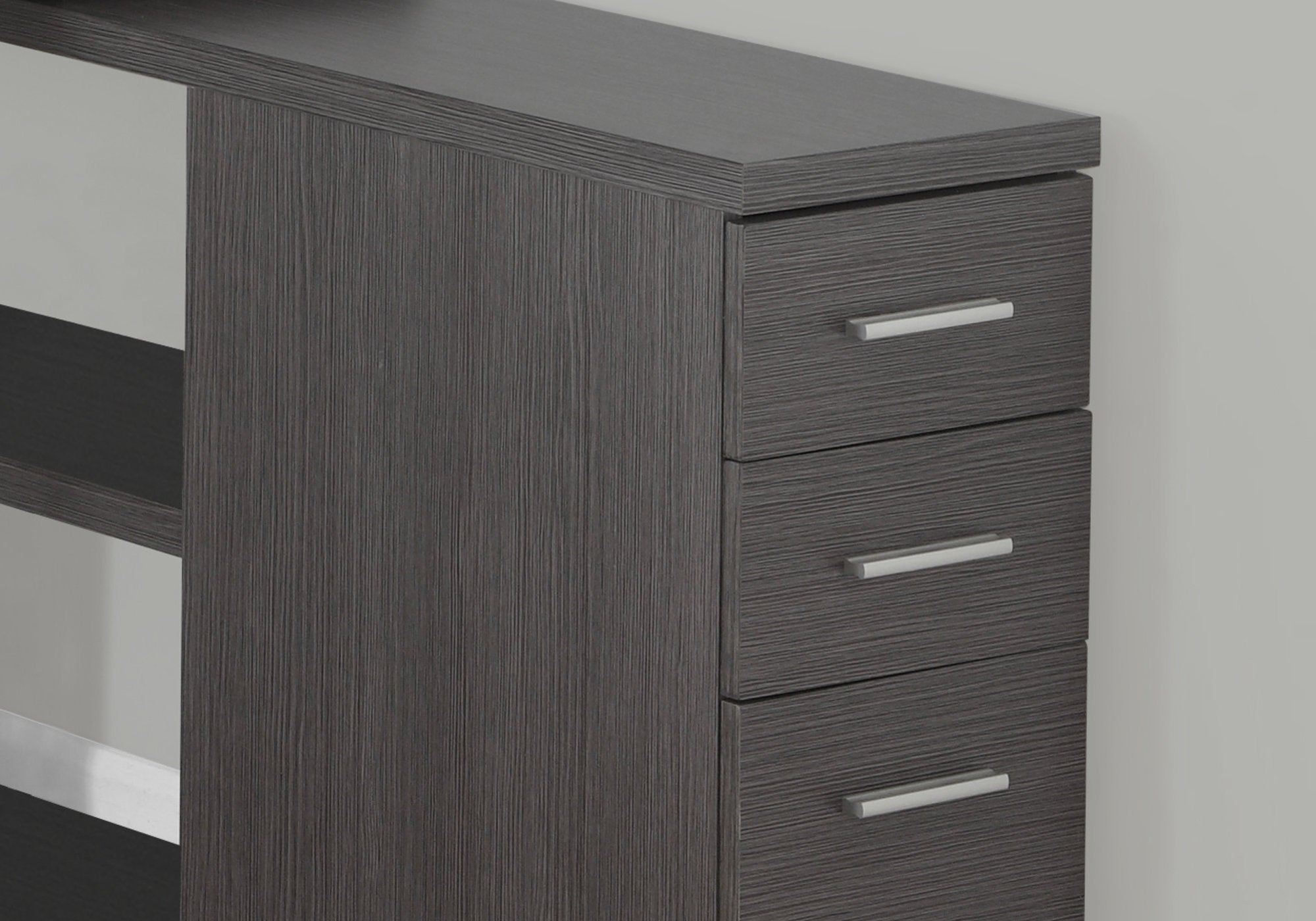 Office Series Grey Left or Right Facing Corner Desk - Perfect for Home Office, Study Room & Small Workspace