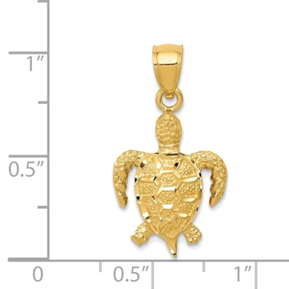 14K Yellow Gold Turtle Pendant Jewelry for Gifts & Daily Wear