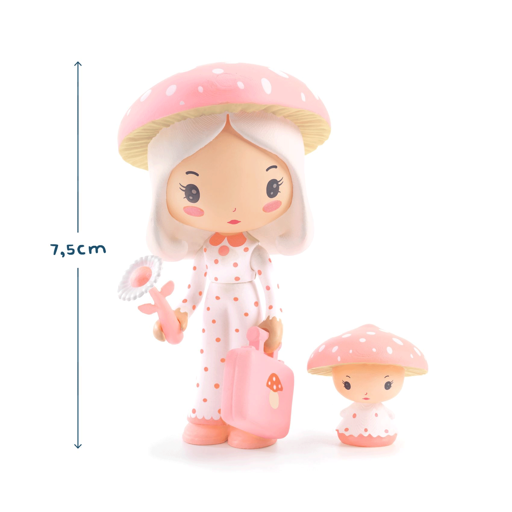 DJECO Tinyly Amy & Mushy Collectible Figures - Cute Miniature Figurines for Kids' Room Decor, Party Favors & Gift Ideas