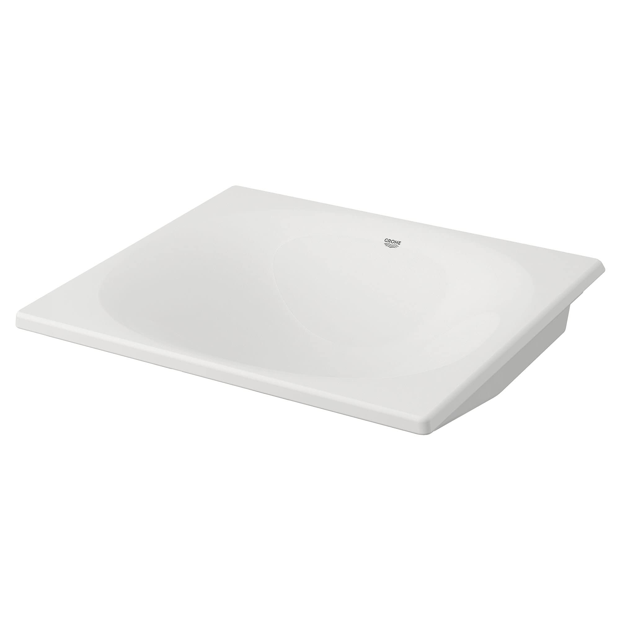 GROHE 39660000 Eurocube Bathroom Sink in Alpine White - Modern Square Ceramic Vessel Sink for Bathroom Vanity, Powder Room & Guest Bath | Durable & Easy to Clean
