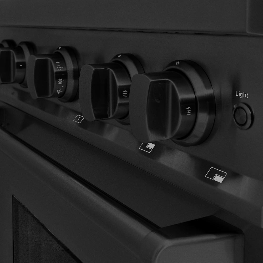 ZLINE 30 Inch 4.2 Cu. Ft. Classic Gas Range with Convection Oven - Black Stainless Steel, 4 Brass Burners (CGRB BR 30) | Perfect for Home Kitchens, Restaurants & Professional Chefs