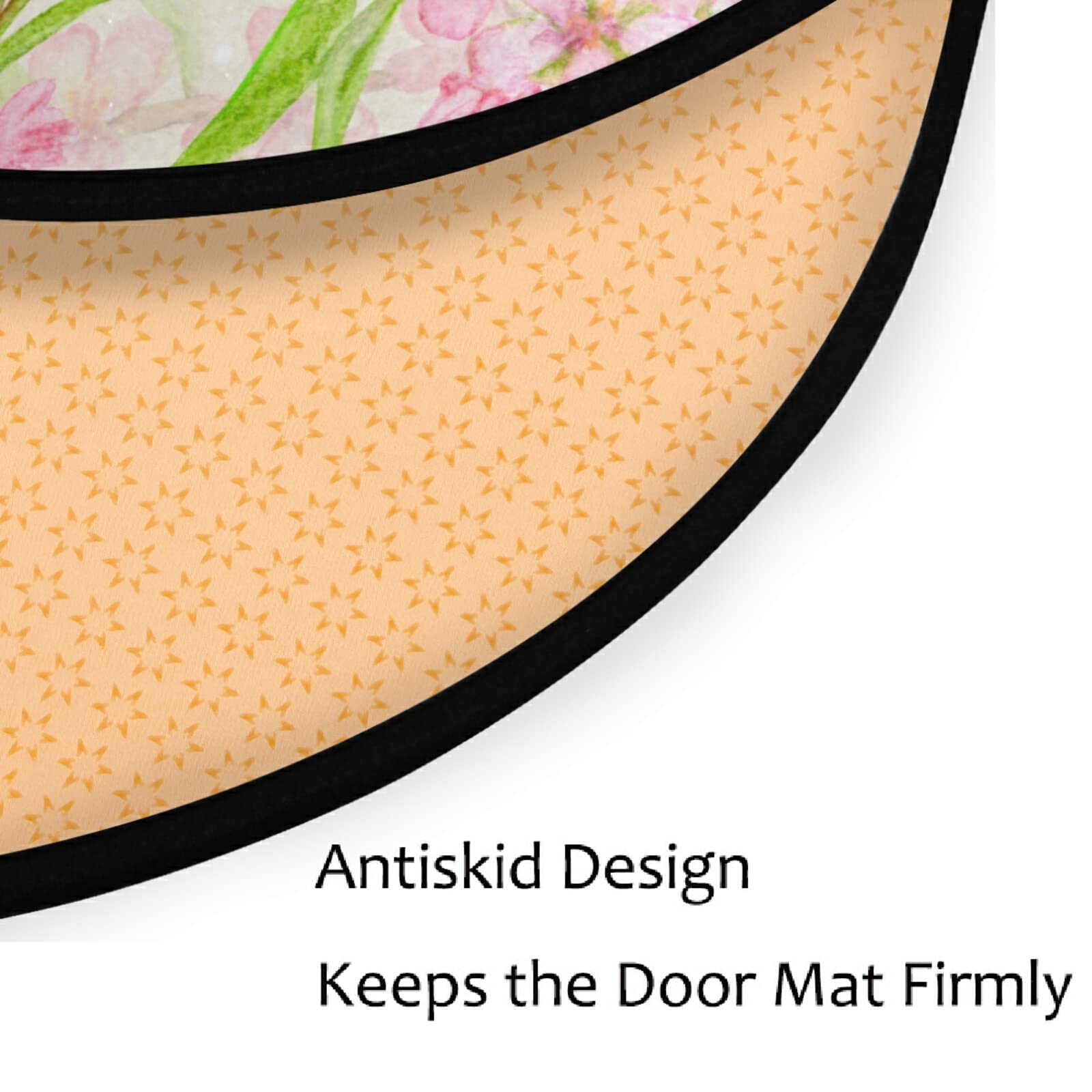 Spring Butterflies Birds Round Non-Slip Area Rug - Pink Floral Washable Soft Circle Carpet for Bedroom, Living & Dining Room - Perfect for Home Decor, Kids Play Area & Cozy Floor Mat (3ft)