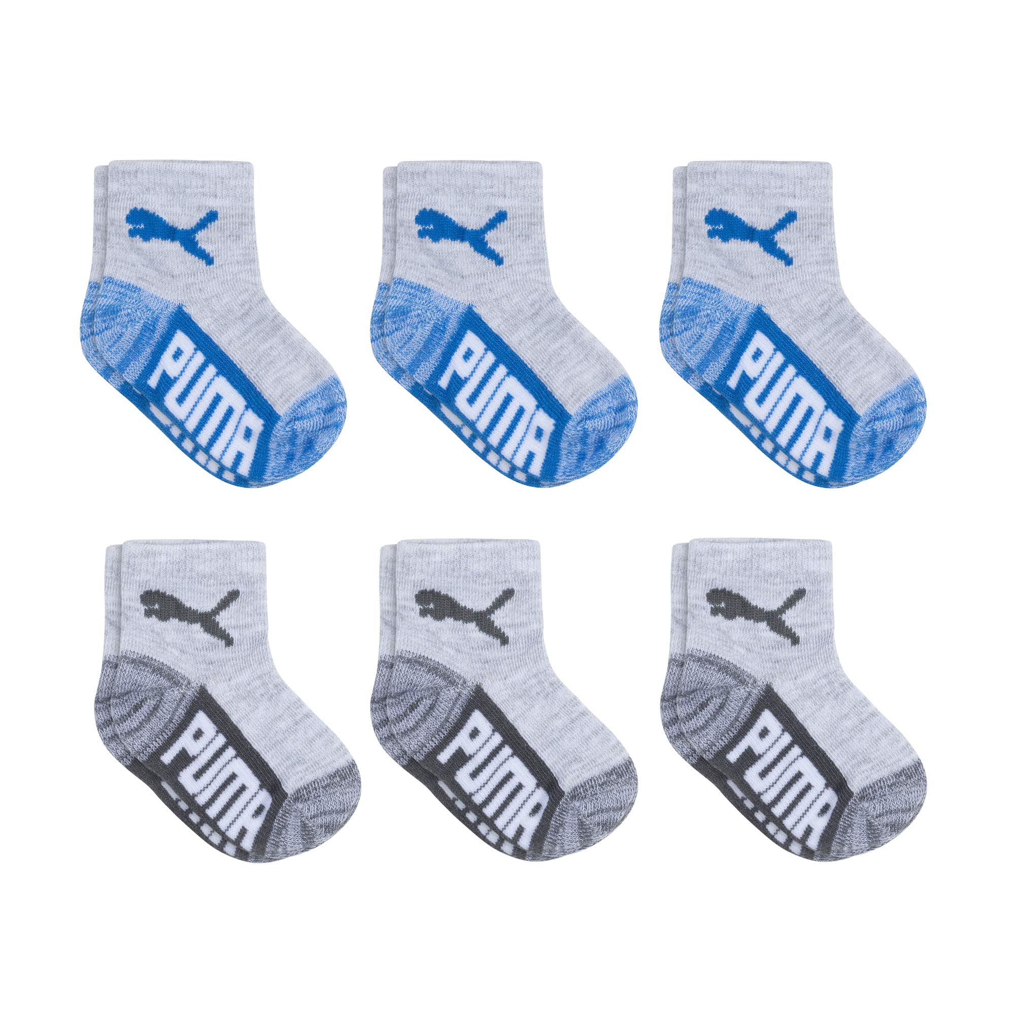 PUMA Baby Boys' 6-Pack Cotton Ankle Socks - Soft & Breathable Infant Socks for Everyday Wear, Playtime & Nursery