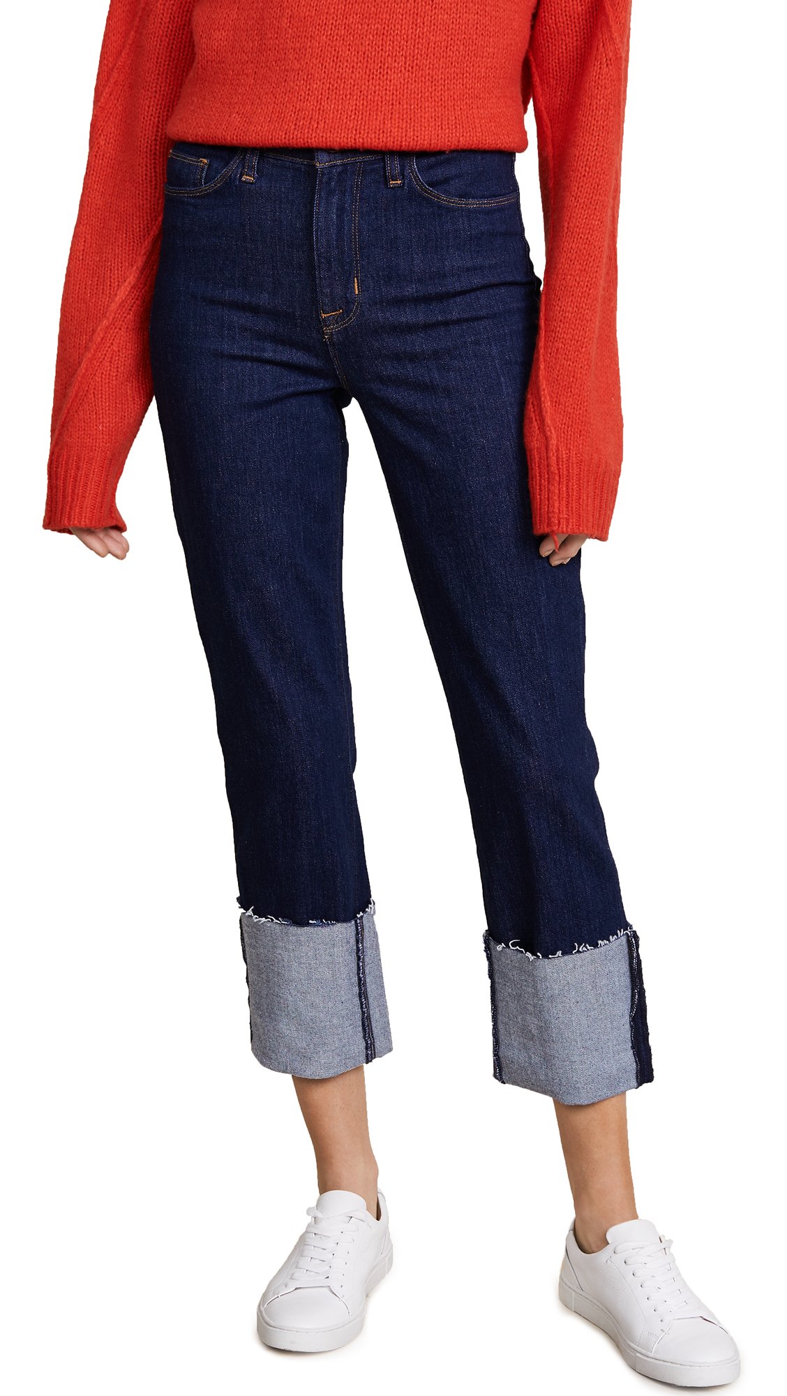 HUDSON Women's High Rise Zoeey Straight Cuffed Crop Jeans - Revive Wash, Size 24 | Comfortable & Stylish for Casual Wear, Office Outfits & Weekend Looks