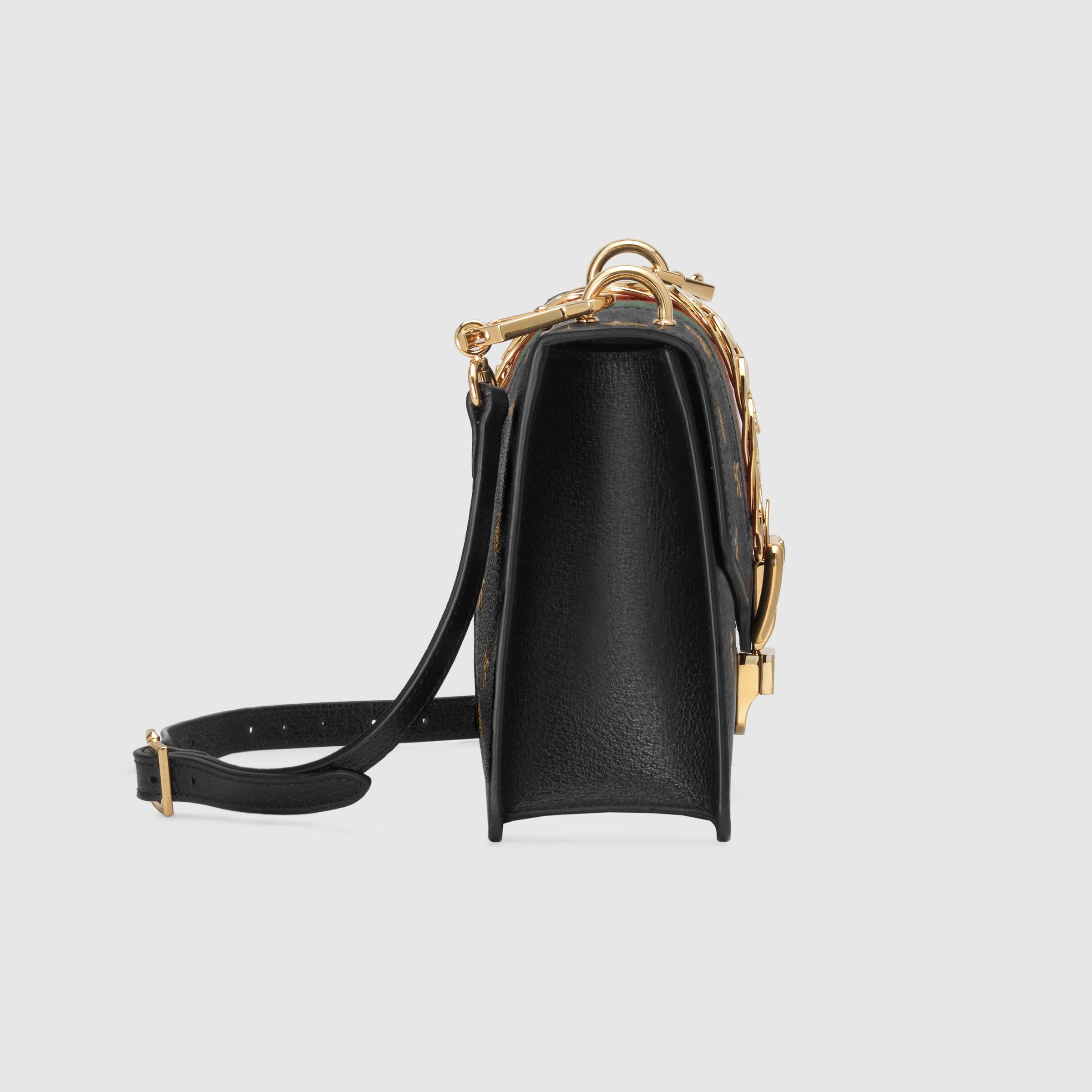 Gucci Sylvie Bee Star Small Shoulder Bag for Women - Luxury Black Leather Crossbody Purse with Gold Chain Strap, Perfect for Date Night, Parties & Special Occasions