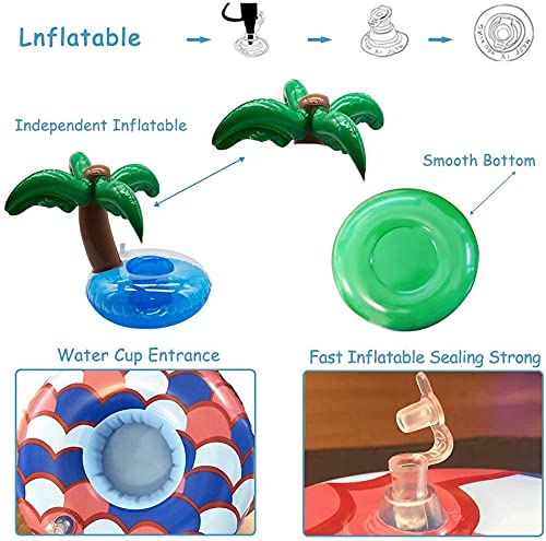 16 Pack Inflatable Pool Drink Holders - Floating Drink Floats for Pool Parties, Kids Water Toys - Perfect for Summer BBQs, Beach Trips & Backyard Fun
