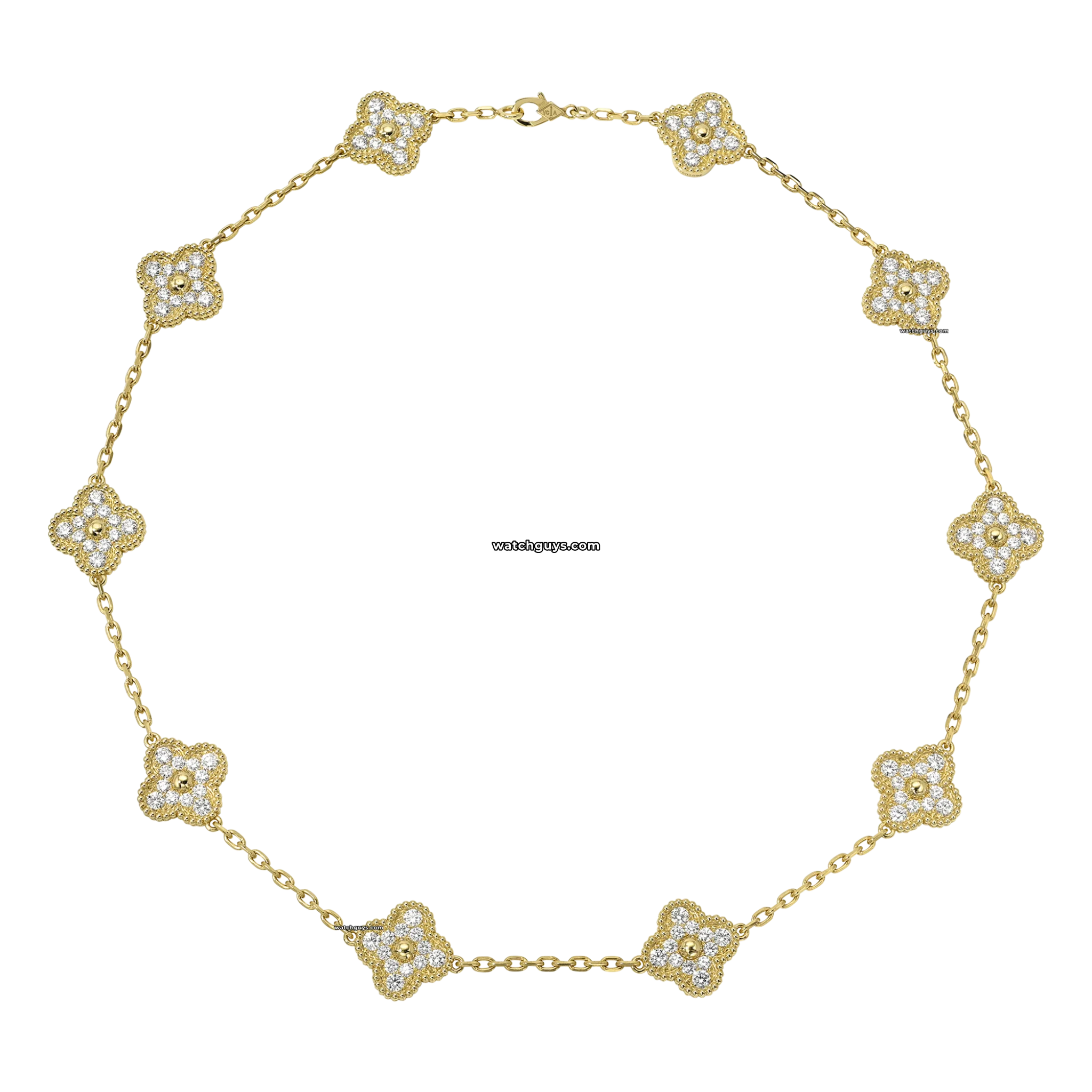 Van Cleef & Arpels Vintage Alhambra 10 Motif Diamond Necklace - Luxury Jewelry for Women, Perfect for Weddings & Special Occasions