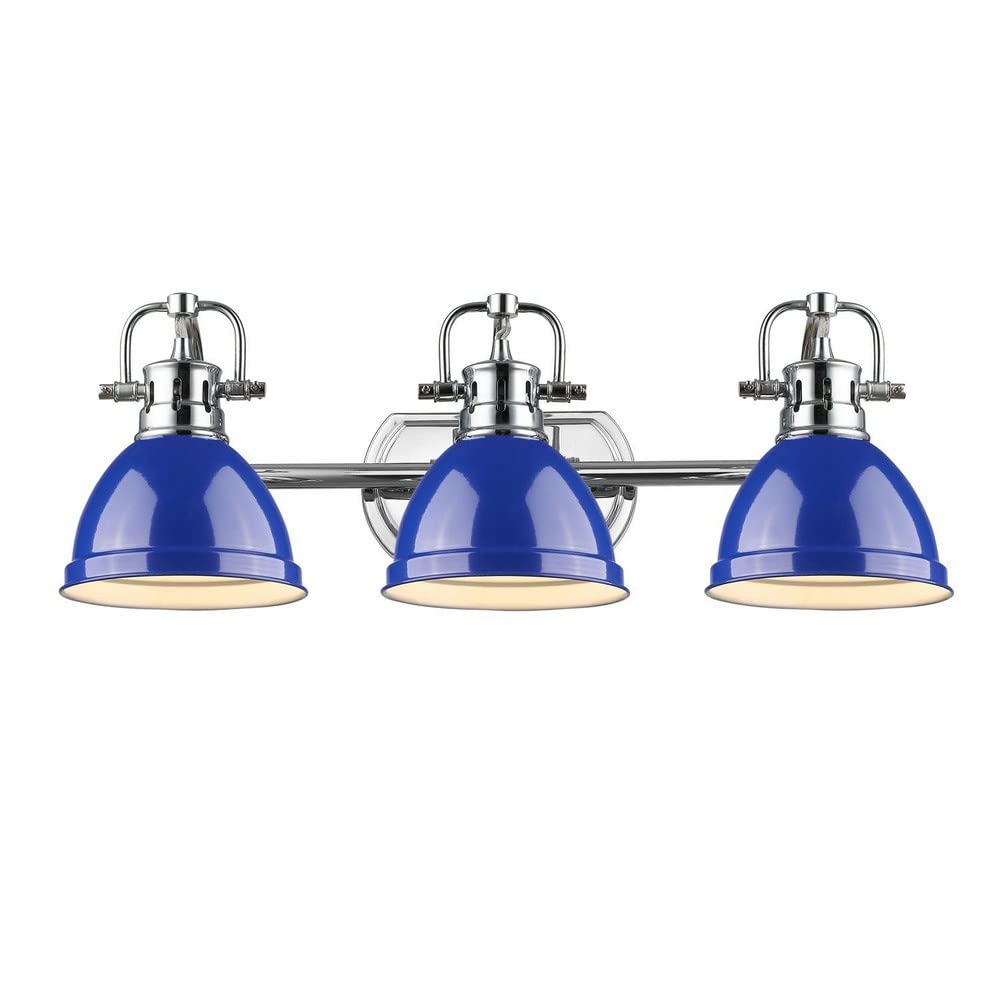 24.5 Inch 3-Light Vanity Light - Classic Style Bathroom Lighting Fixture with Pewter Finish & Black Shade (8.5