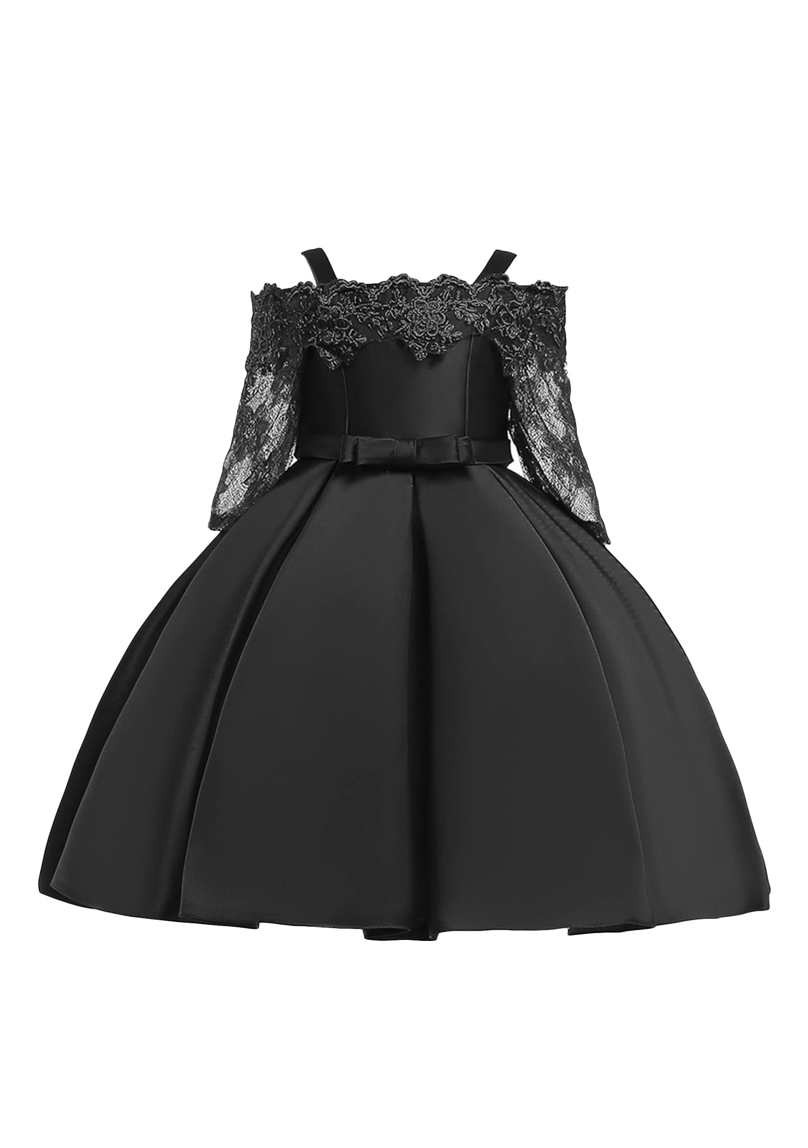 TYQQU Girls Long Sleeve Ruffle Party Dress - Elegant Princess Bowknot Dress for Birthday, Christmas & Special Occasions | Perfect for Weddings, Pageants & Holiday Celebrations