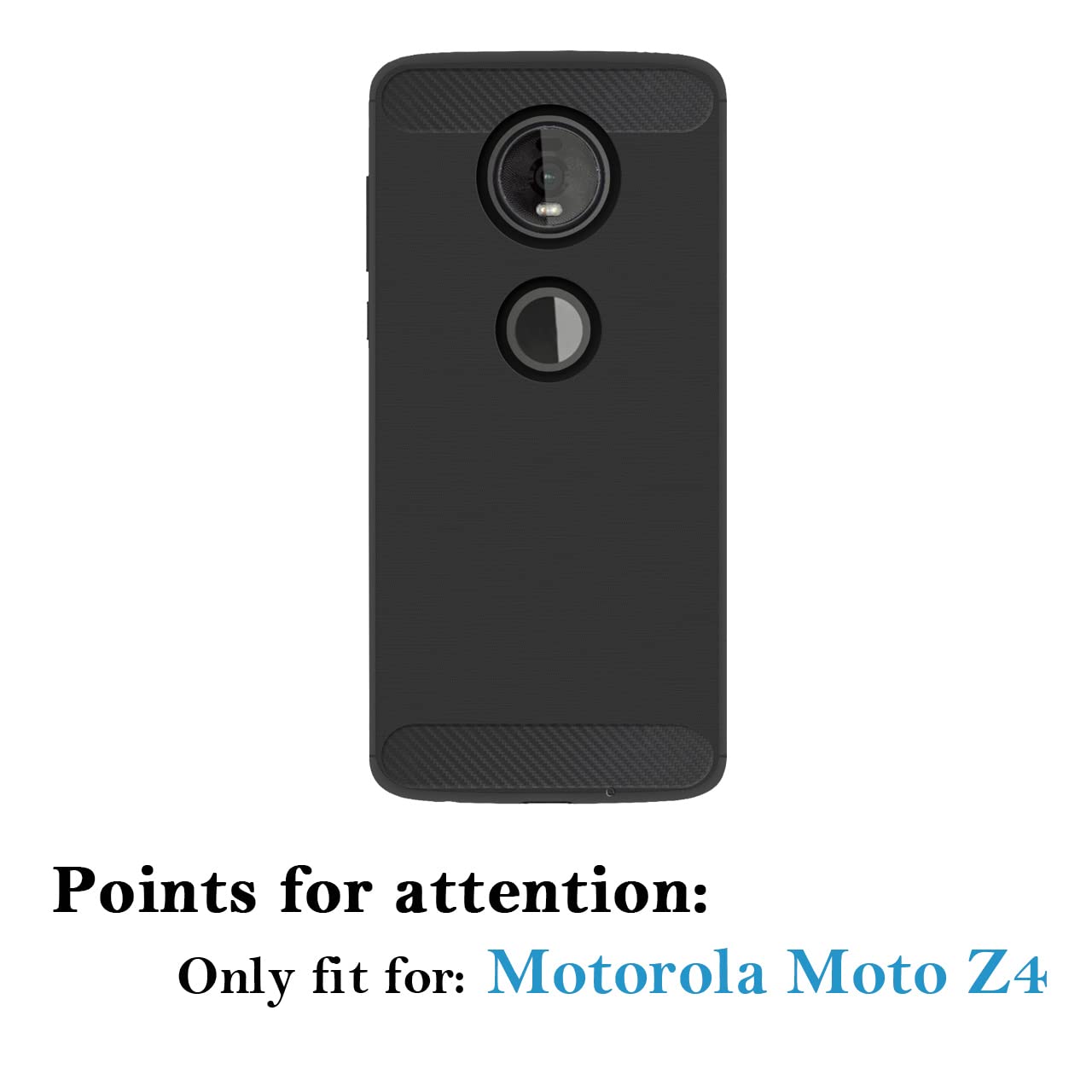 Custom Personalized Photo Text Name Motorola Moto Z4 Phone Case - Anti-Scratch Shock-Resistant Soft TPU Protective Cover (Black) - Perfect for Everyday Use, Travel & Gifts