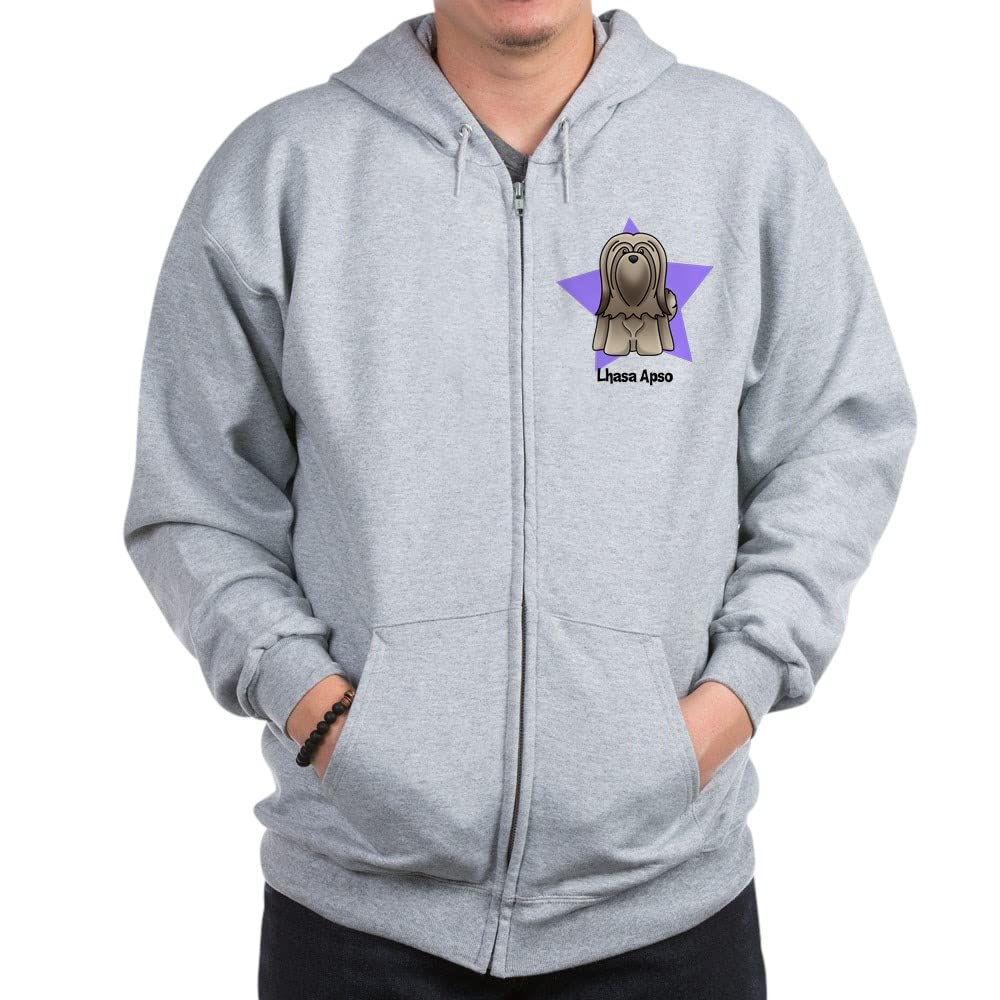 Anime Star Lhasa Apso Zip Hoodie - Cute Dog Lover's Pullover Sweatshirt for Men & Women | Perfect for Cosplay, Anime Conventions & Casual Wear