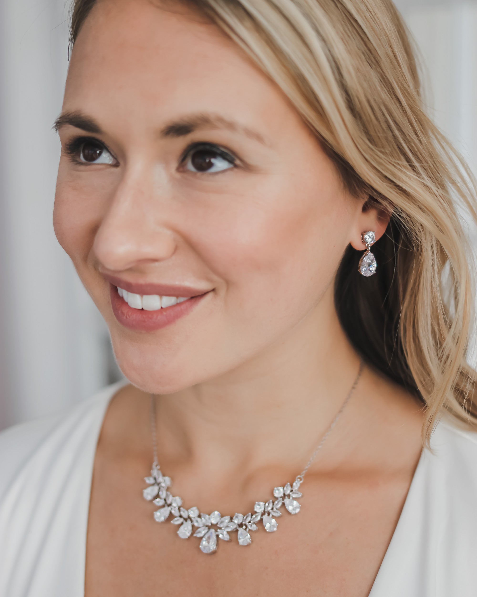 Estela CZ Jewelry Set - Elegant Cubic Zirconia Necklace & Earrings for Women | Perfect for Weddings, Parties & Special Occasions