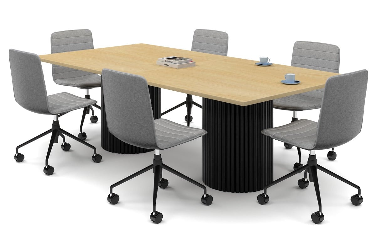 Premium Baobab Circular Base Boardroom Rectangle Table - 2400L x 1200W - Durable Conference Table for Office Meetings & Corporate Events