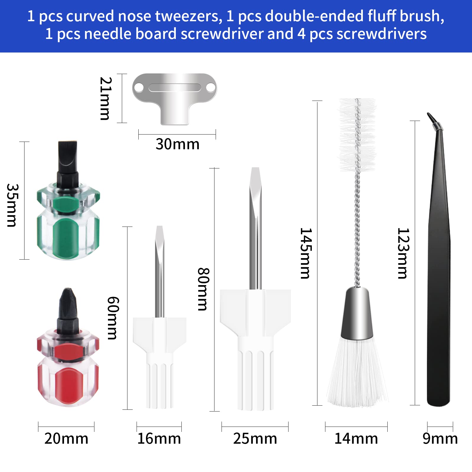 7-Piece Sewing Machine Cleaning Kit with Tweezers, Fluff Brush, Needle Board & Screwdrivers - Essential Sewing Machine Repair Tools for Maintenance & DIY Fixes - Perfect for Home Tailoring, Quilting & Craft Projects