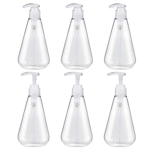 8oz Empty Plastic Pump Bottles (Pack of 6) - BPA Free Refillable Dispenser for Hand Sanitizer, Shampoo & Lotion - Perfect for Home, Travel & Salon Use