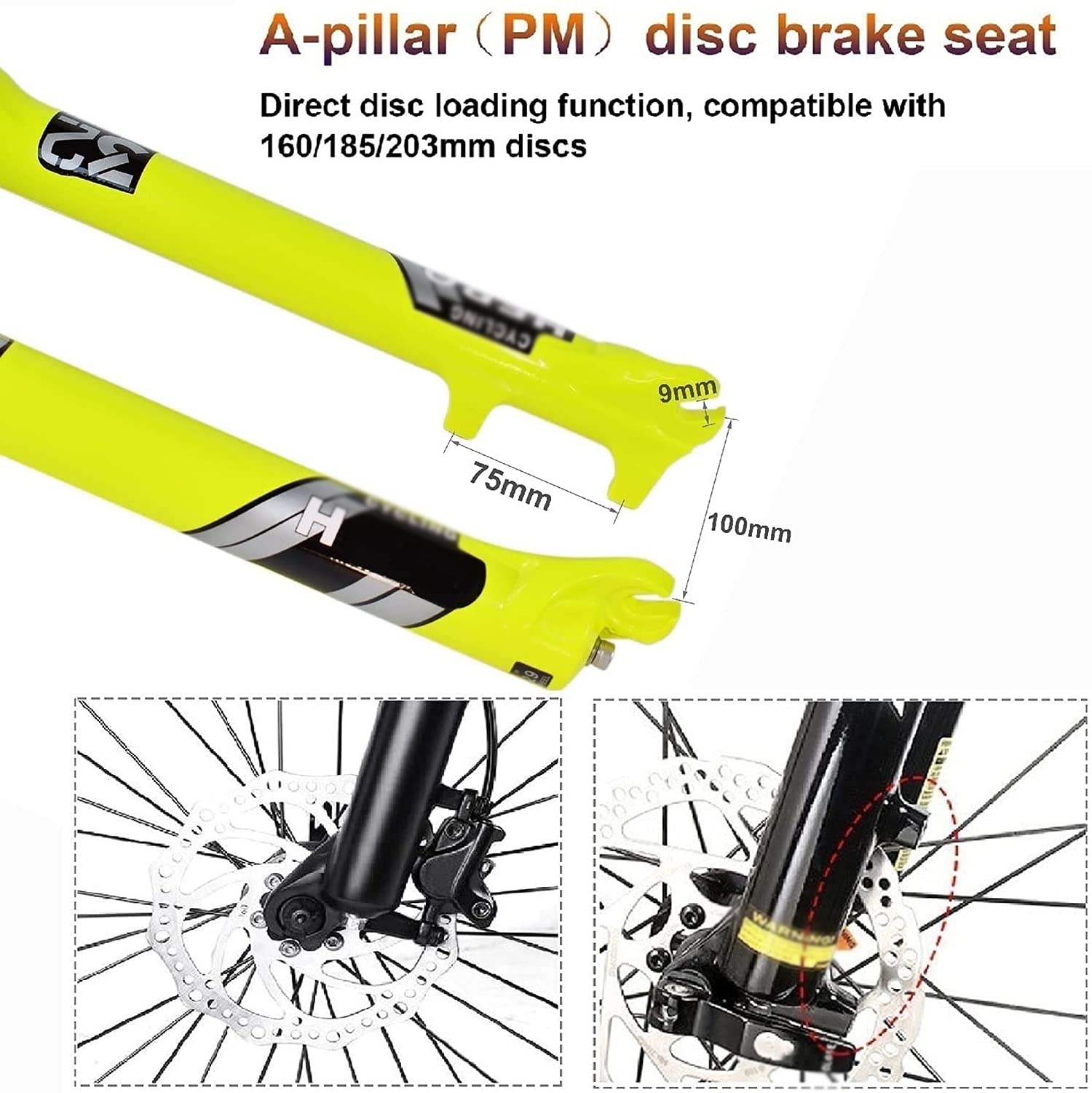 Ultralight MTB Air Suspension Forks 26/27.5/29 Inch 140mm Travel - Remote Lockout & Rebound Adjust - Straight/Tapered QR 9mm - Disc Brake Compatible - Perfect for Trail Riding, Downhill & Mountain Biking Adventures