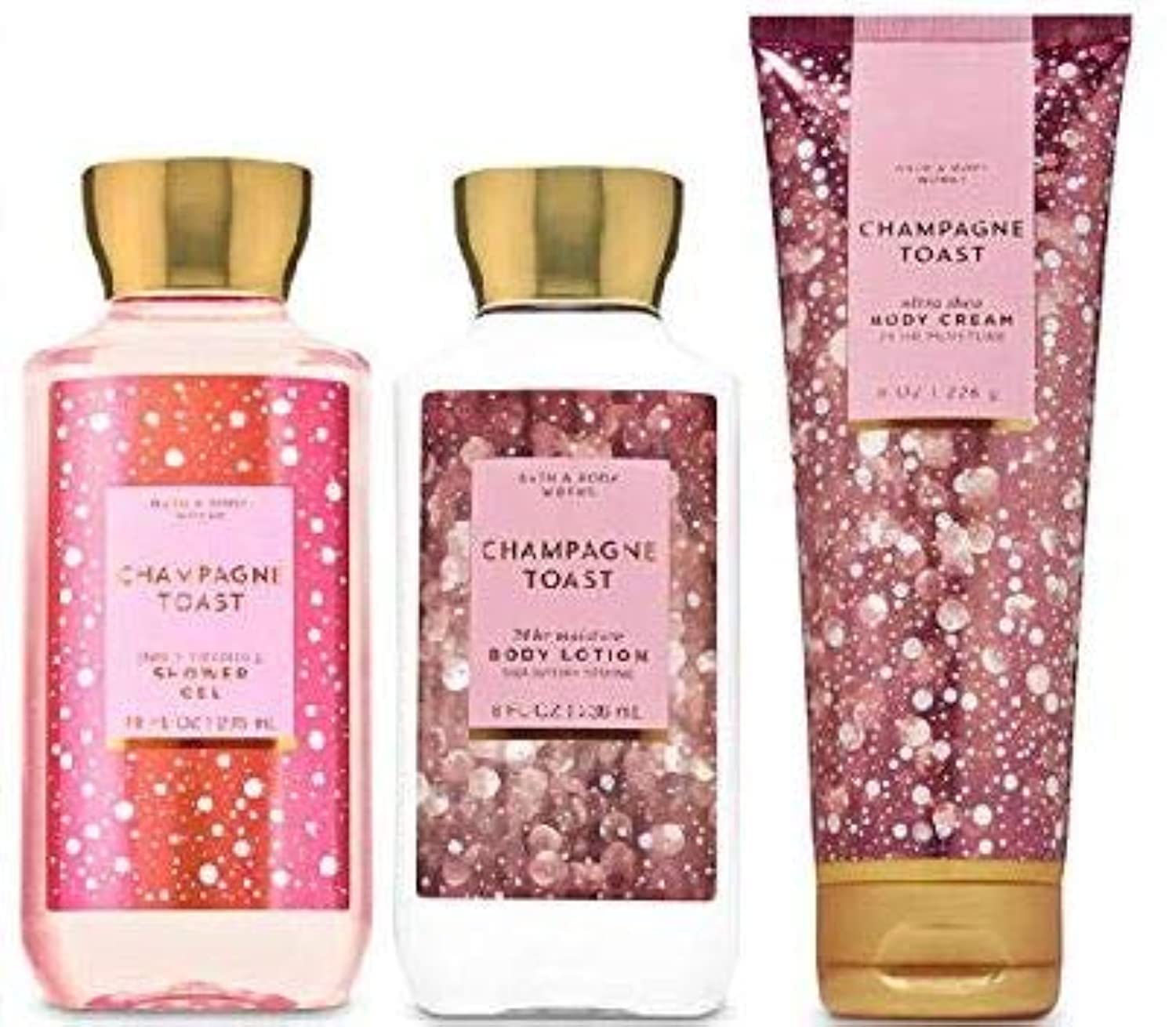 Bath and Body Works Champagne Toast Gift Set - Full Size Body Lotion, Body Cream & Shower Gel Trio - Perfect for Holidays, Birthdays & Self-Care Gifts
