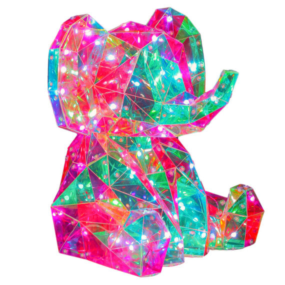 Twinkles Iridescent Bluetooth Speaker - Elephant Shape, Wireless Portable Speaker with Color Changing LED Lights for Home, Party, and Outdoor Use