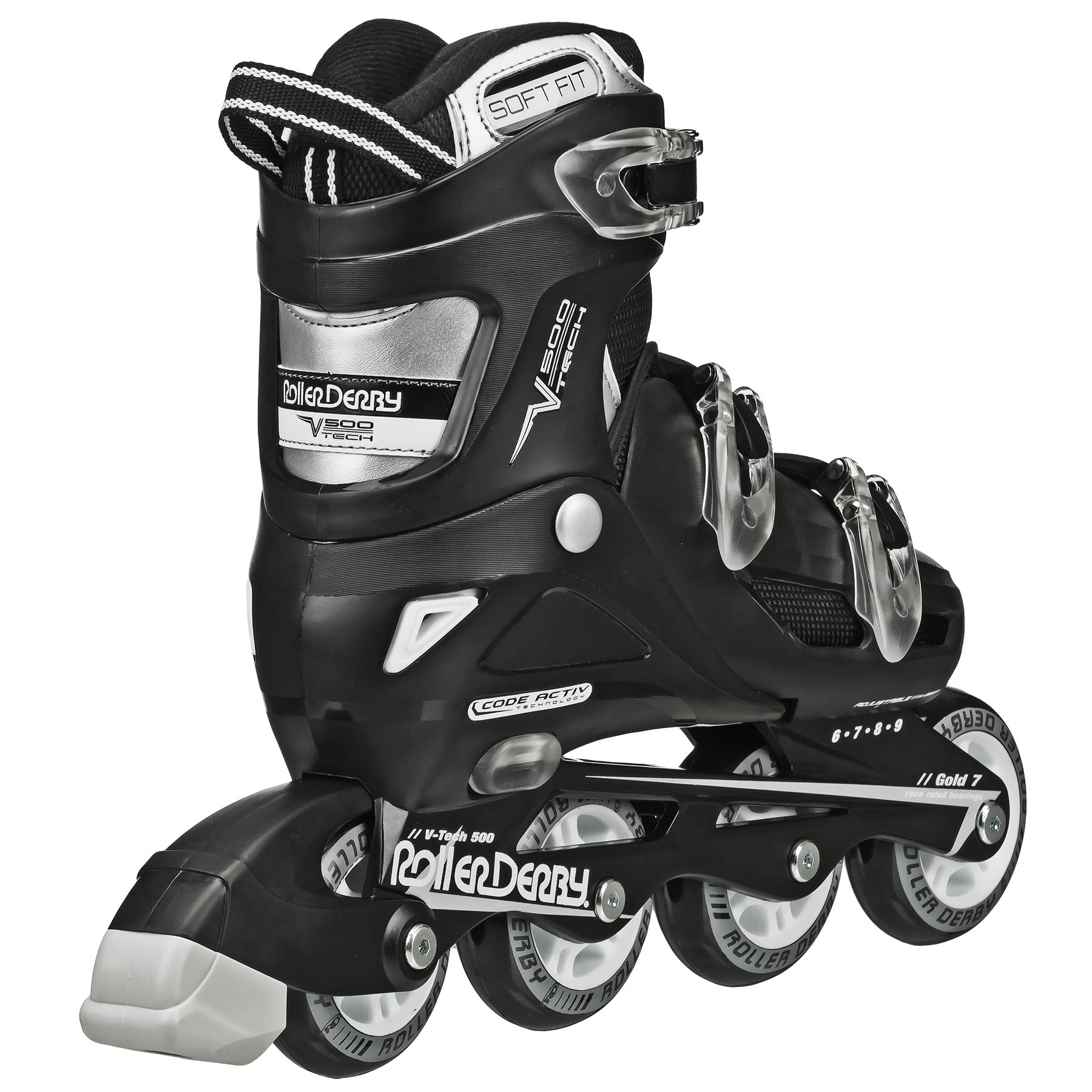 V Tech 500 Adjustable Men's Inline Skates for Adults - Perfect for Outdoor Fitness, Roller Hockey & Urban Skating