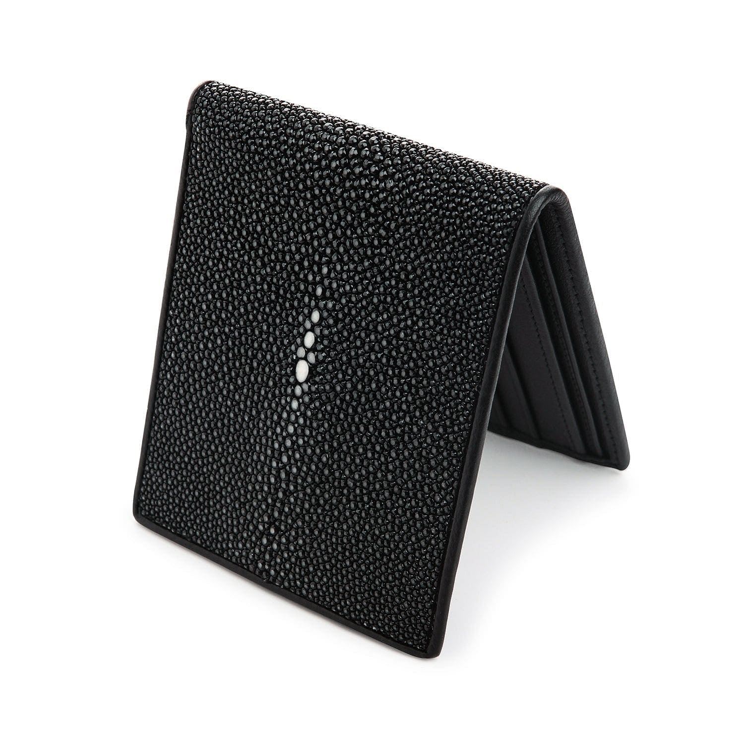 Premium Black Stingray Leather Wallet for Men - Slim RFID Blocking Bifold Wallet with Money Clip - Perfect for Business, Travel & Everyday Carry