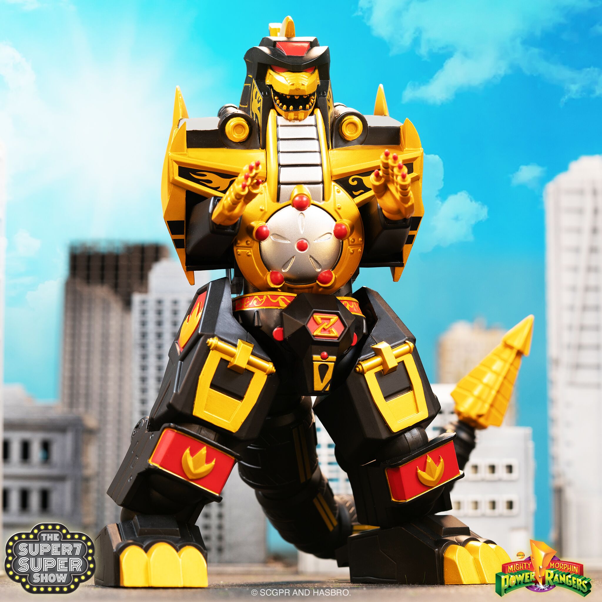 Super7 Mighty Morphin Power Rangers ULTIMATES! Dragonzord (Black & Gold) Action Figure - Collectible Toy for Fans, Display & Play
