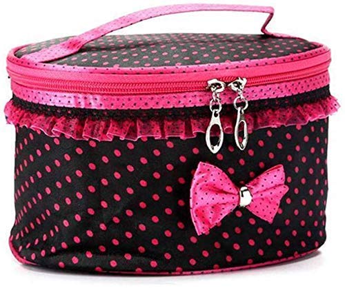 MBUYS Mall Bow Storage Bag - Waterproof Cosmetic Organizer & Toiletry Travel Bag for Women, Portable Makeup Case Pouch with Bow Tie Design (1pc) - Perfect for Travel, Gym, and Daily Makeup Storage