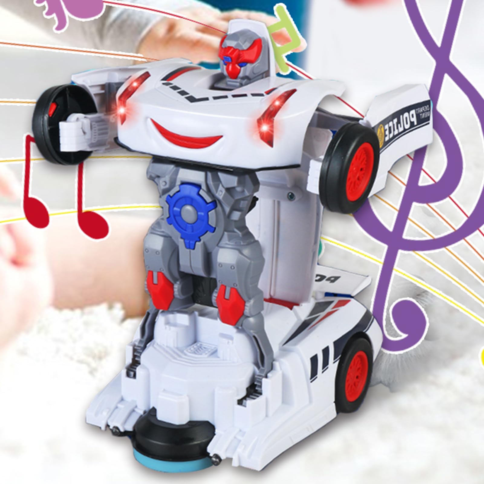 Transformer Car Toy - LED Light & Musical Robot Transforming Engineering Vehicle for Kids | Creative STEM Toy for Boys & Girls | Perfect for Playtime, Birthday Gifts & Educational Fun